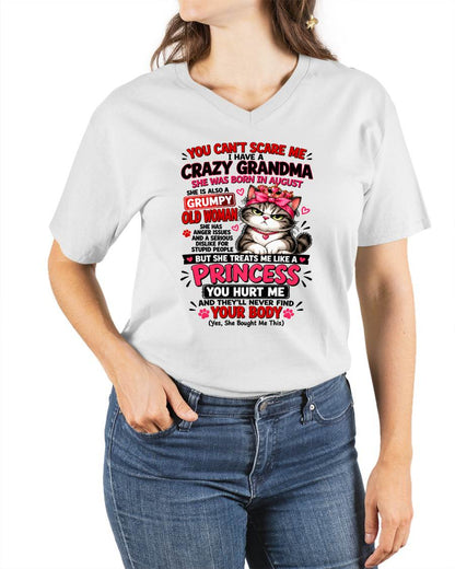 August - You Can’t Scare Me I Have A Freaking Crazy Grandma – Gift For Granddaughter From Grandma – DONN08 (SKU2610-103-08)