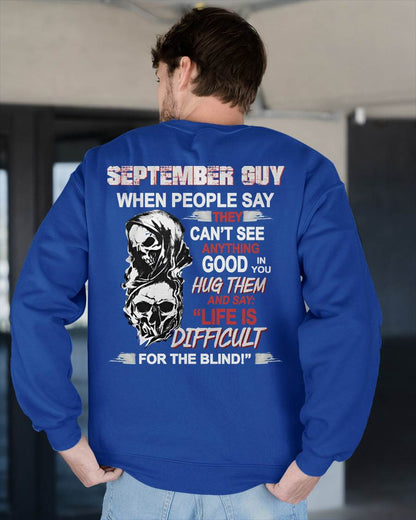 SEPTEMBER -  HUG THEM AND SAY... - BIRTHDAY T-SHIRT FOR MEN - EBIL09 (SKU12-253-09)