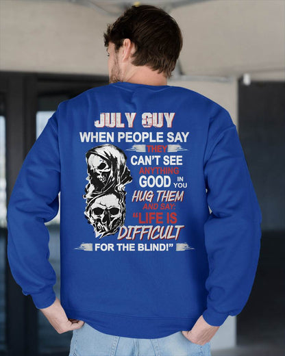 JULY -  HUG THEM AND SAY... - BIRTHDAY T-SHIRT FOR MEN - EBIL07 (SKU12-253-07)