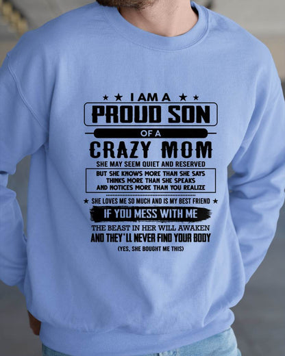 I Am A Proud Son Of A Crazy Mom – Gift For Son From Mom – DONN00 (SKU2603-204-00)