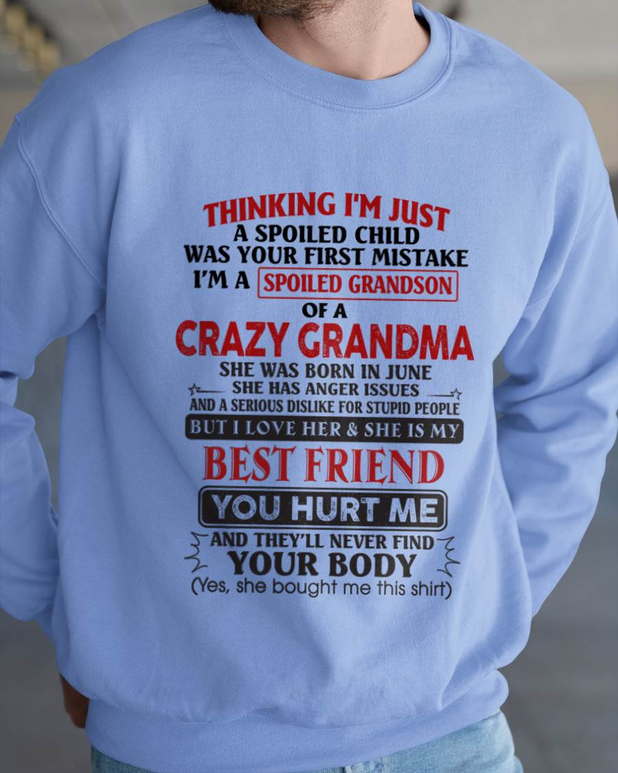 June - Thinking I'm Just A Spoiled Child Was Your First Mistake – Gift For Grandson From Grandma – DONN06 (SKU26T-01109-06)