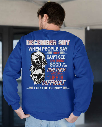 DECEMBER -  HUG THEM AND SAY... - BIRTHDAY T-SHIRT FOR MEN - EBIL12 (SKU12-253-12)