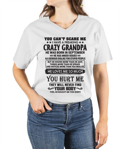 September – You Can’t Scare Me I Have A Freaking Crazy Grandpa – Gift For Granddaughter From Grandpa – DOAN09 (SKU12-221-09)