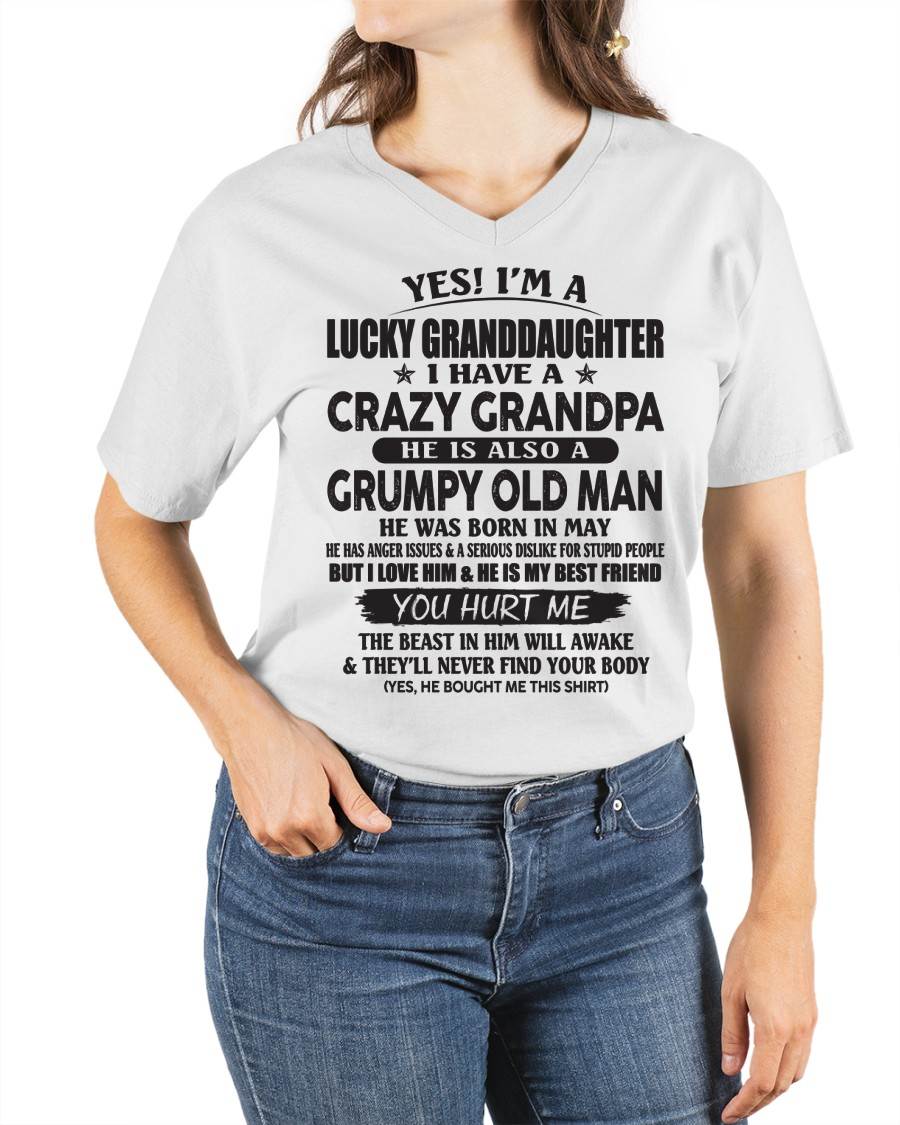 MAY - LUCKY GRANDDAUGHTER OF CRAZY GRANDPA - PERFECT GIFT FOR YOUR GRANDDAUGHTER FROM GRANDPA - DTSM05 (SKU10-150-05)