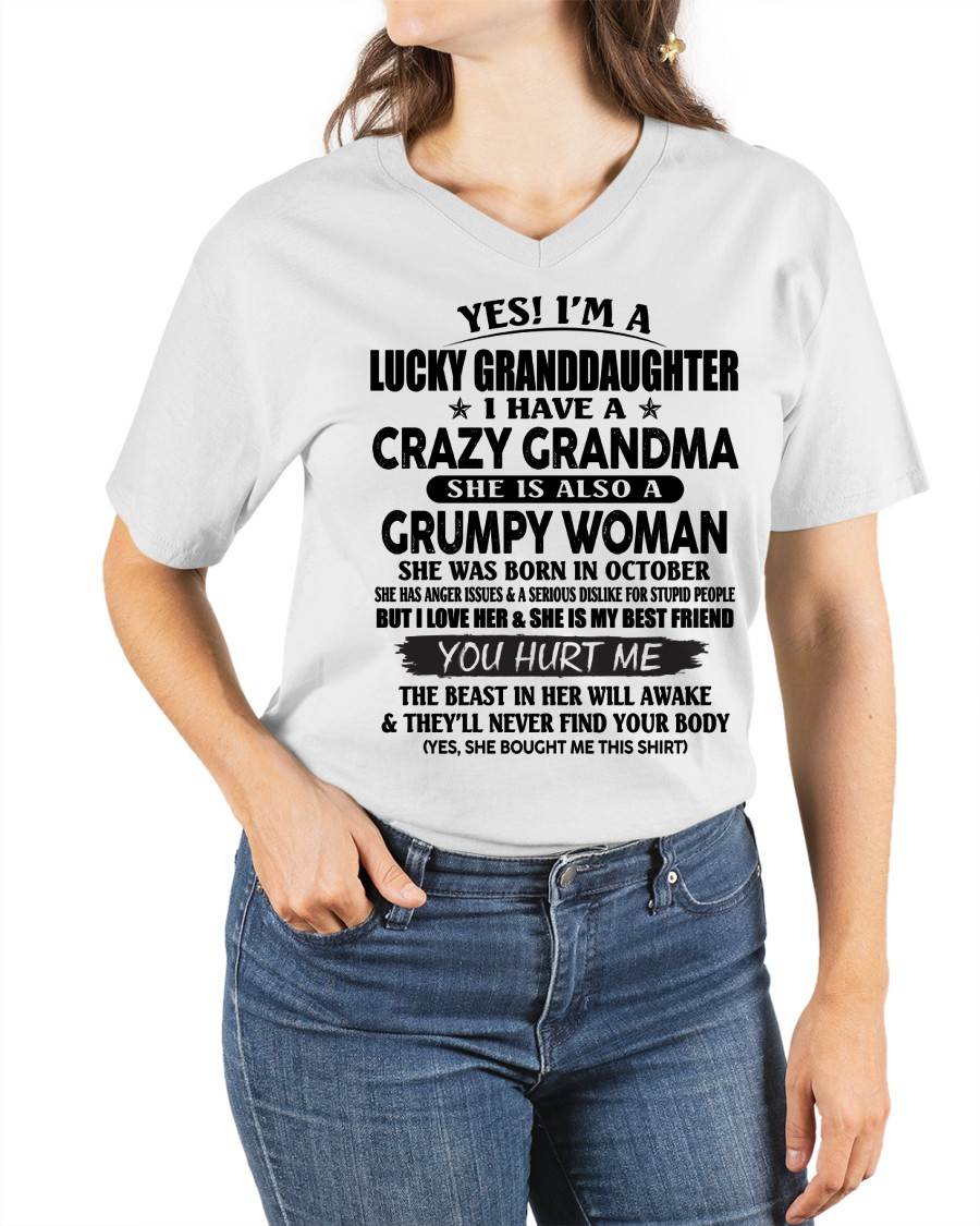 OCTOBER - LUCKY GRANDDAUGHTER OF CRAZY GRANDMA - PERFECT GIFT FROM GRANDMA - EBIL10 (SKU12-146-10)