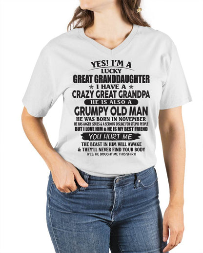 NOVEMBER - LUCKY GREAT GRANDDAUGHTER OF CRAZY GREAT GRANDPA - PERFECT GIFT FROM GREAT GRANDPA - EBIL11 (SKU12-287-11)