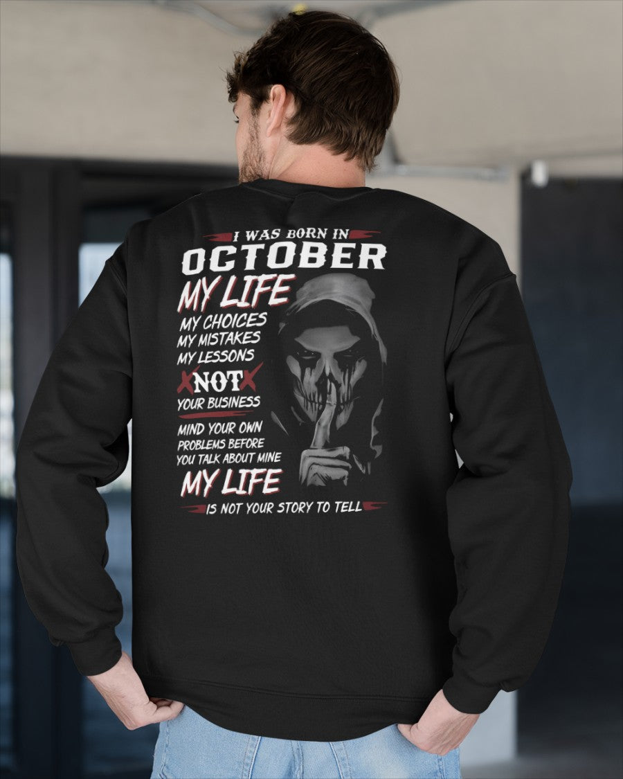 I WAS BORN IN OCTOBER - T-SHIRT FOR MAN - DONN10 (SKU08-36-10)