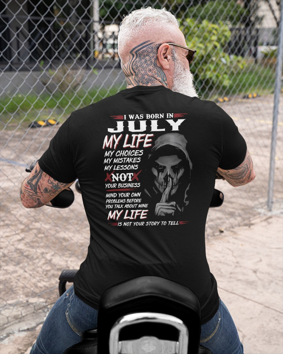 I WAS BORN IN JULY - T-SHIRT FOR MAN - DONN07 (SKU08-36-07)