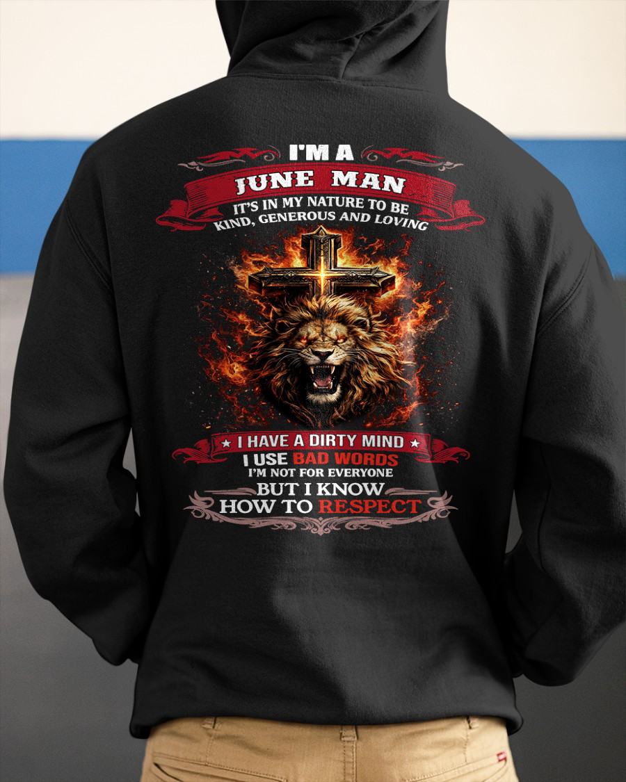 JUNE - KIND AND LOVING ARE MY NATURE - PREMIUM DTG PRINT BIRTHDAY T-SHIRT FOR MEN - EBIL06 (SKU26T-01-31-06)