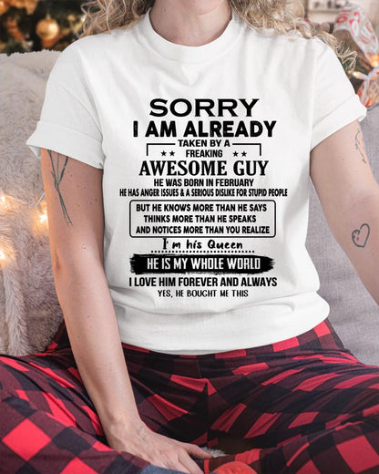 February - Awesome Boyfriend Born In February- Special gift for your Girlfriend - From Husband DONN02 (SKUT08-11-02)