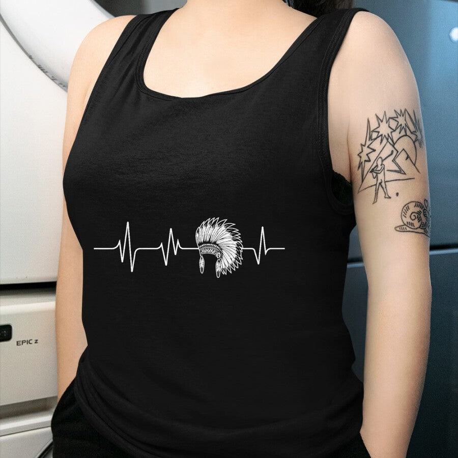 Native American T-Shirts, Vintage Native American Unisex T-Shirt/Hoodie/Sweatshirt HLT00 - Native American Headdress - Heartbeat Cherokee Indian Pride T-Shirt