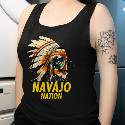 Native American T-Shirts, Vintage Native American Unisex T-Shirt/Hoodie/Sweatshirt HLT00 - American Flag - BACK PRINT Navajo-Nation Flag Native American T-Shirt (1)