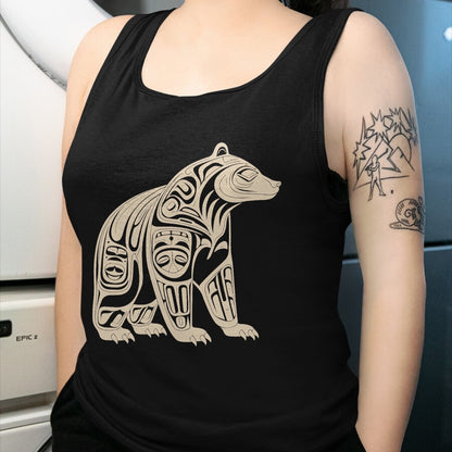 Native American T-Shirts, Vintage Native American Unisex T-Shirt/Hoodie/Sweatshirt HLT00 - American Flag - Bear Native Formline Art Salish Haida Tlingit Pacific Animal T-Shirt (1)