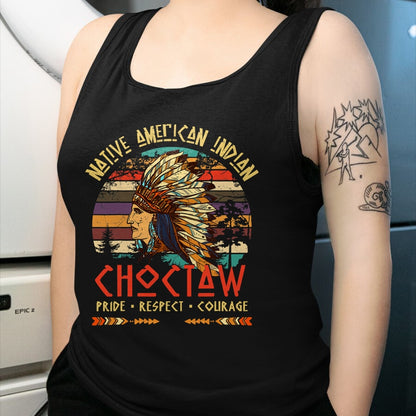 Native American T-Shirts, Vintage Native American Unisex T-Shirt/Hoodie/Sweatshirt HLT00 - American Flag - Choctaw Native American Indian Pride Indigenous Tribe T-Shirt