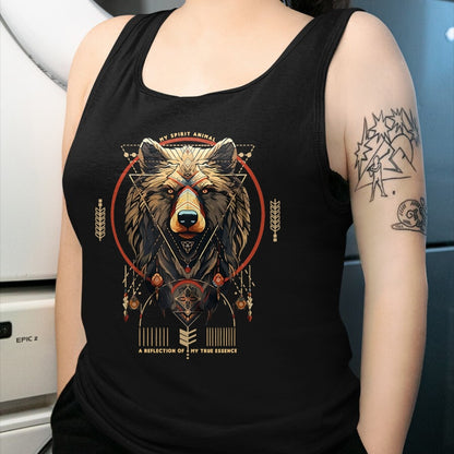 Native American T-Shirts, Vintage Native American Unisex T-Shirt/Hoodie/Sweatshirt HLT00 - American Flag - Bear Native American Mountain Forest Wildlife Bears Lover T-Shirt