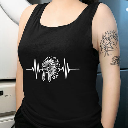 Native American T-Shirts, Vintage Native American Unisex T-Shirt/Hoodie/Sweatshirt HLT00 - Native Indian Headdress Heartbeat Indigenous Native American T-Shirt