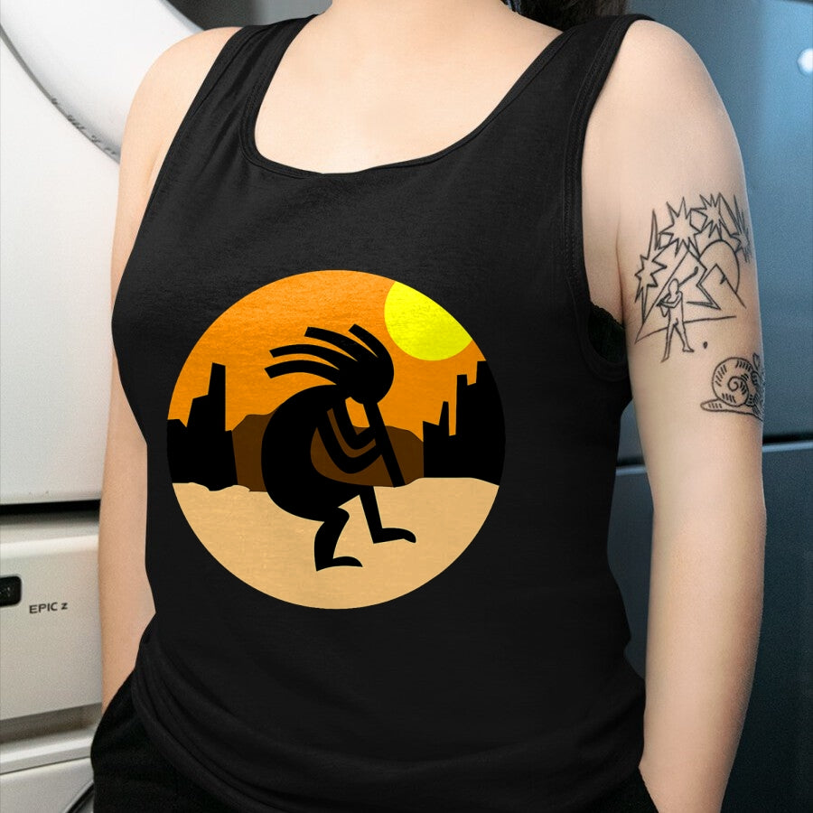 Native American T-Shirts, Vintage Native American Unisex T-Shirt/Hoodie/Sweatshirt HLT00 - Kokopelli Native American Sunset T-Shirt T-Shirt