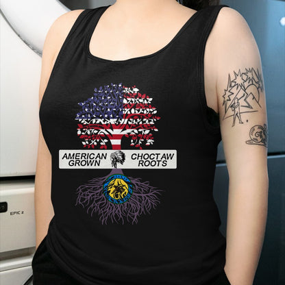 Native American T-Shirts, Vintage Native American Unisex T-Shirt/Hoodie/Sweatshirt HLT00 - American Flag - American Grown with Choctaw Roots Native American Pride Tree T-Shirt (1)