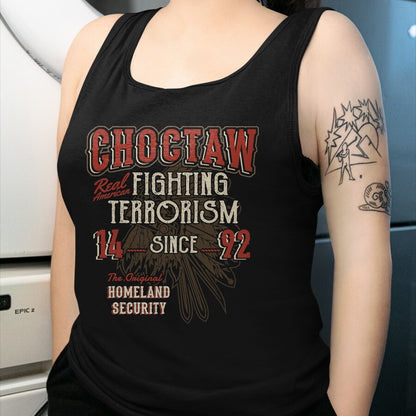 Native American T-Shirts, Vintage Native American Unisex T-Shirt/Hoodie/Sweatshirt HLT00 - American Flag - Choctaw Fighting Terrorism Since 1492 Native American T-Shirt