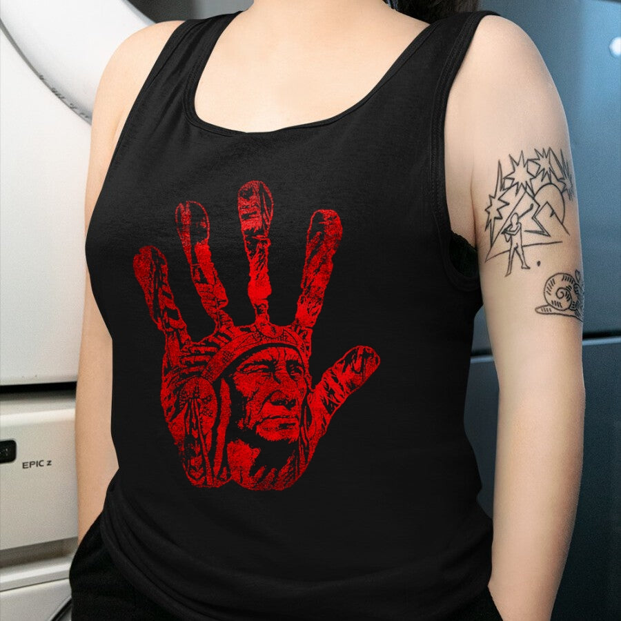 Native American T-Shirts, Vintage Native American Unisex T-Shirt/Hoodie/Sweatshirt HLT00 - Native American Indigenous Red Hand Indian Blood Themed T-Shirt (1)