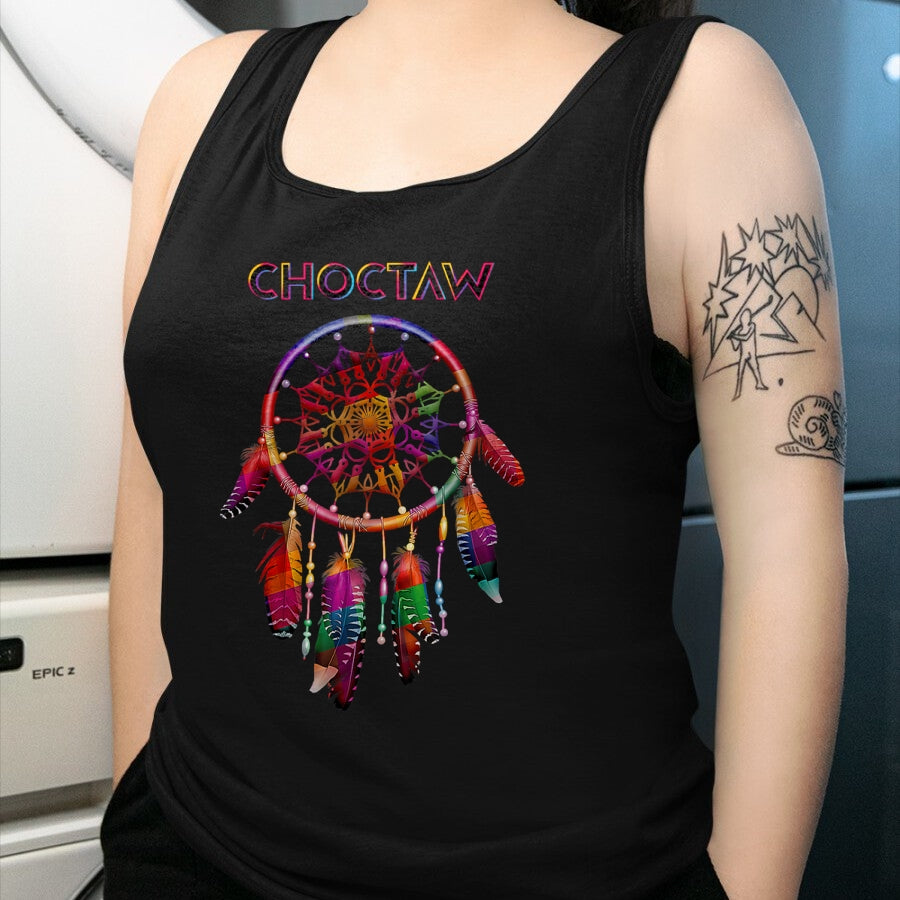 Native American T-Shirts, Vintage Native American Unisex T-Shirt/Hoodie/Sweatshirt HLT00 - American Flag - Choctaw Native American Indian Colorful Dreamcatcher Tribal T-Shirt