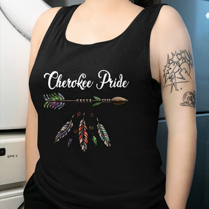 Native American T-Shirts, Vintage Native American Unisex T-Shirt/Hoodie/Sweatshirt HLT00 - American Flag - Cherokee Pride Feathers Native American Long Sleeve T-Shirt