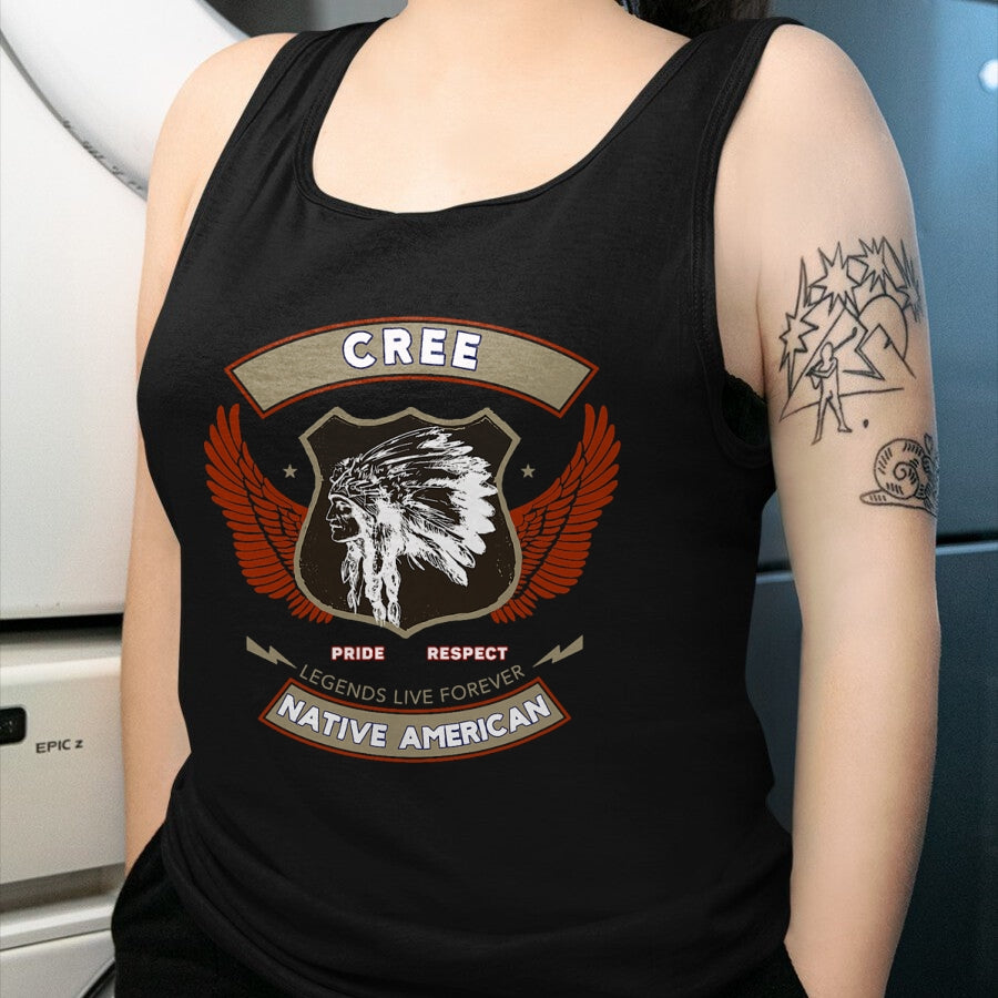 Native American T-Shirts, Vintage Native American Unisex T-Shirt/Hoodie/Sweatshirt HLT00 - American Flag - Cree Tribe Native American Indian Pride Respect Retro T-Shirt (1)