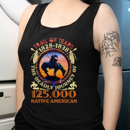 Native American T-Shirts, Vintage Native American Unisex T-Shirt/Hoodie/Sweatshirt HLT00 - Native American Trail Of Tears The Deadly Journey 125000 T-Shirt (1)