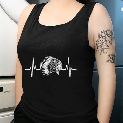 Native American T-Shirts, Vintage Native American Unisex T-Shirt/Hoodie/Sweatshirt HLT00 - Native American Roots Headdress Heartbeat Native American T-Shirt (1)