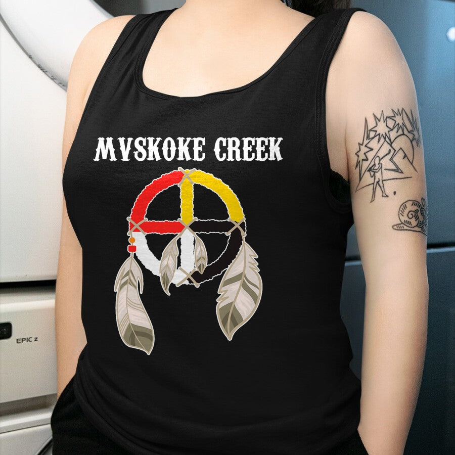 Native American T-Shirts, Vintage Native American Unisex T-Shirt/Hoodie/Sweatshirt HLT00 - Mvskoke Creek Muskogee Native American Medicine Wheel T-Shirt