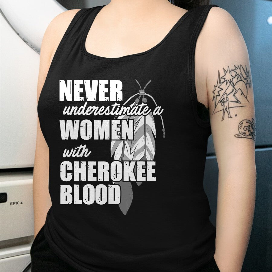 Native American T-Shirts, Vintage Native American Unisex T-Shirt/Hoodie/Sweatshirt HLT00 - American Flag - Cool Cherokee Blood Women Funny Native American Gift For Her T-Shirt (1)