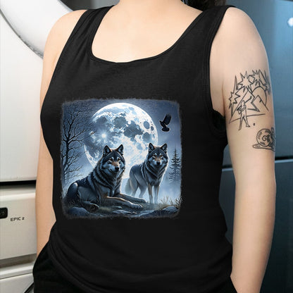 Native American T-Shirts, Vintage Native American Unisex T-Shirt/Hoodie/Sweatshirt HLT00 - Mystical Wolves Native American Full Moon Mountain 0CAS09 T-Shirt