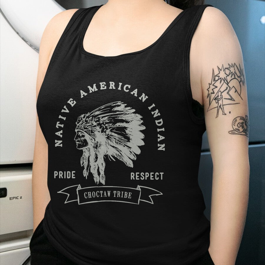 Native American T-Shirts, Vintage Native American Unisex T-Shirt/Hoodie/Sweatshirt HLT00 - American Flag - Choctaw Tribe Native American Indian Pride Respect T-Shirt (1)