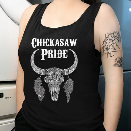 Native American T-Shirts, Vintage Native American Unisex T-Shirt/Hoodie/Sweatshirt HLT00 - American Flag - Chickasaw Pride Tribe Native American Indian Buffalo T-Shirt (1)