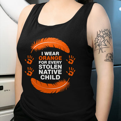 Native American T-Shirts, Vintage Native American Unisex T-Shirt/Hoodie/Sweatshirt HLT00 - American Flag - American I Wear Orange For Every Native Child Indian Pride T-Shirt