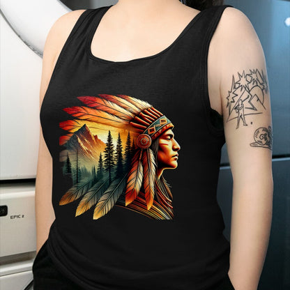 Native American T-Shirts, Vintage Native American Unisex T-Shirt/Hoodie/Sweatshirt HLT00 - Retro Native American Indian Headdress Vintage Men Graphic T-Shirt (1)