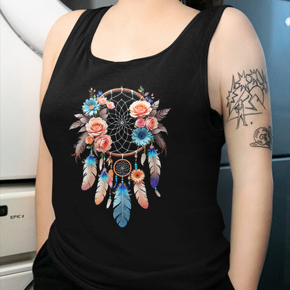 Native American T-Shirts, Vintage Native American Unisex T-Shirt/Hoodie/Sweatshirt HLT00 - American Flag - Boho Dream Catcher Native American Indian Indigenous Women T-Shirt (1)