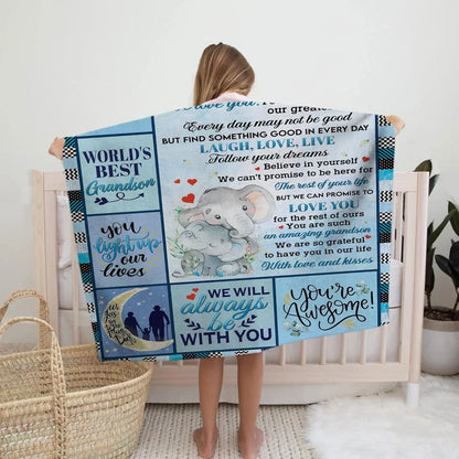 Special Gift For Your Grandson Blanket - From Grand