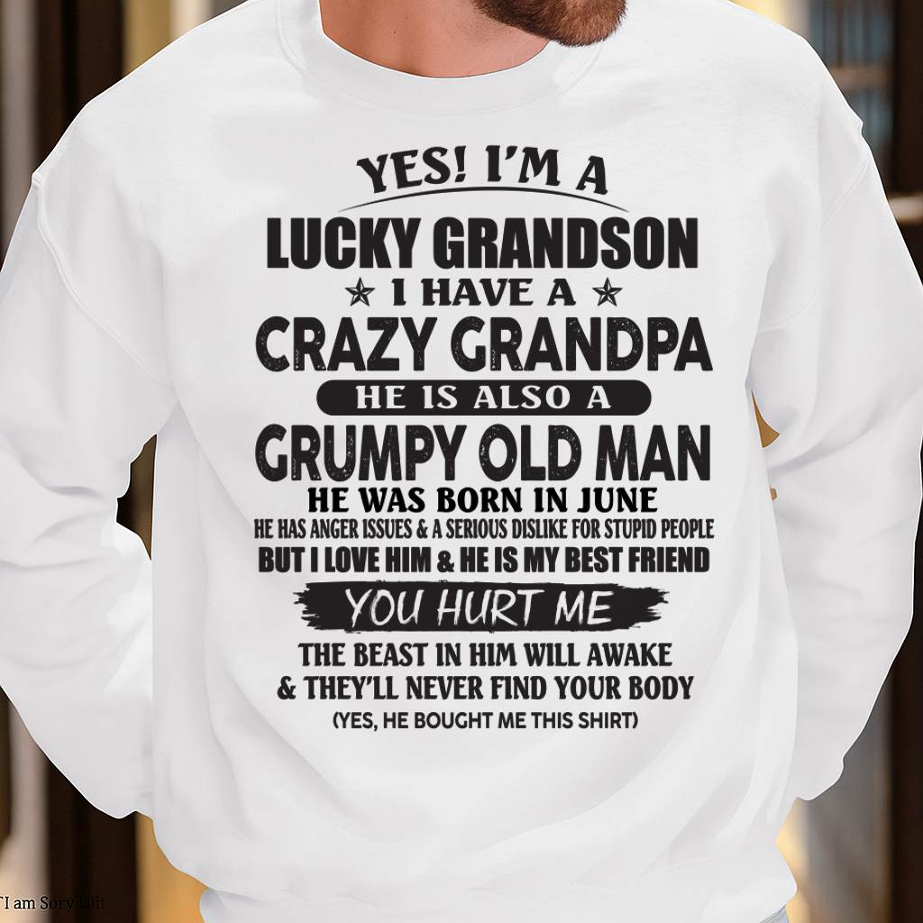 JUNE - LUCKY GRANDSON OF CRAZY GRANDPA -  PERFECT GIFT FROM GRANDPA - EBIL06 (SKU12-145-06)