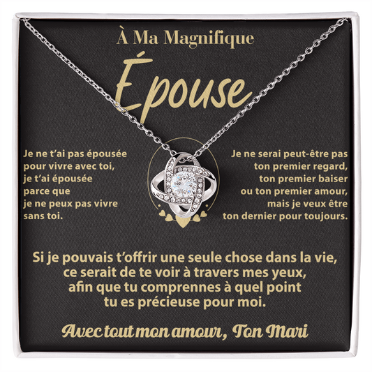 À MA FEMME DE LA PART DE SON MARI – COLLIER - Premium Love Knot Necklace (SKUJ12-177)