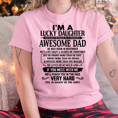 November - I'm Lucky Daughter - Gift for Daughter from Dad - DONN11 (SKU-TLUCKYDD-11)