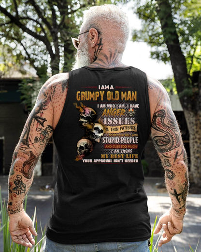 Grumpy Old Man T-Shirt - Funny Skull Anger Issues Tee - Perfect Gift For Men EBIL00 (SKU08-67-00)