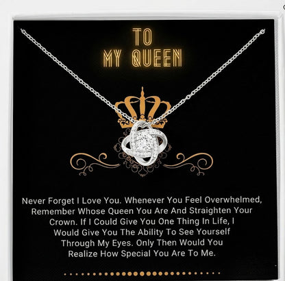 TO MY WIFE "Never Forget That I Love You" - FROM HUSBAND - Premium Love Knot Necklace
