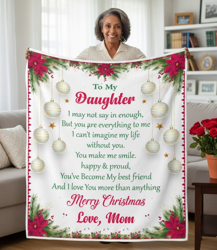 BLANKET FOR DAUGHTER - GIFT FROM MOM - COMFORT & WARMTH GIFT
