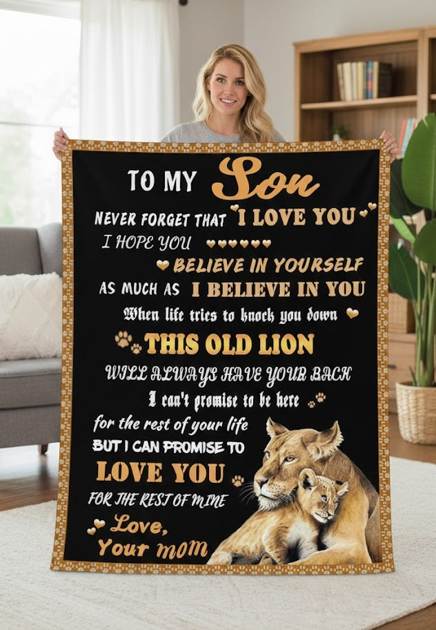 BLANKET FOR SON - GIFT FROM MOM - COMFORT & WARMTH GIFT
