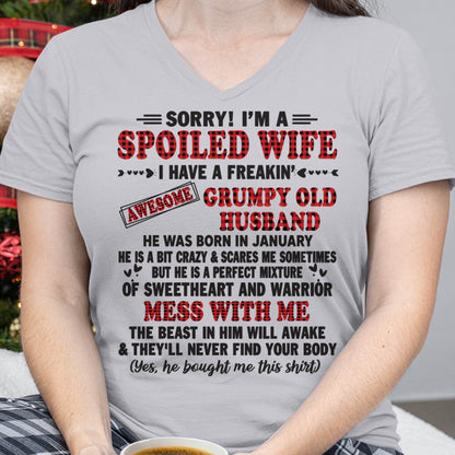 JANUARY - SPOILED WIFE OF AWESOME GRUMPY OLD HUSBAND - PERFECT GIFT  FROM HUSBAND - EBIL01 (SKU12-111-01)