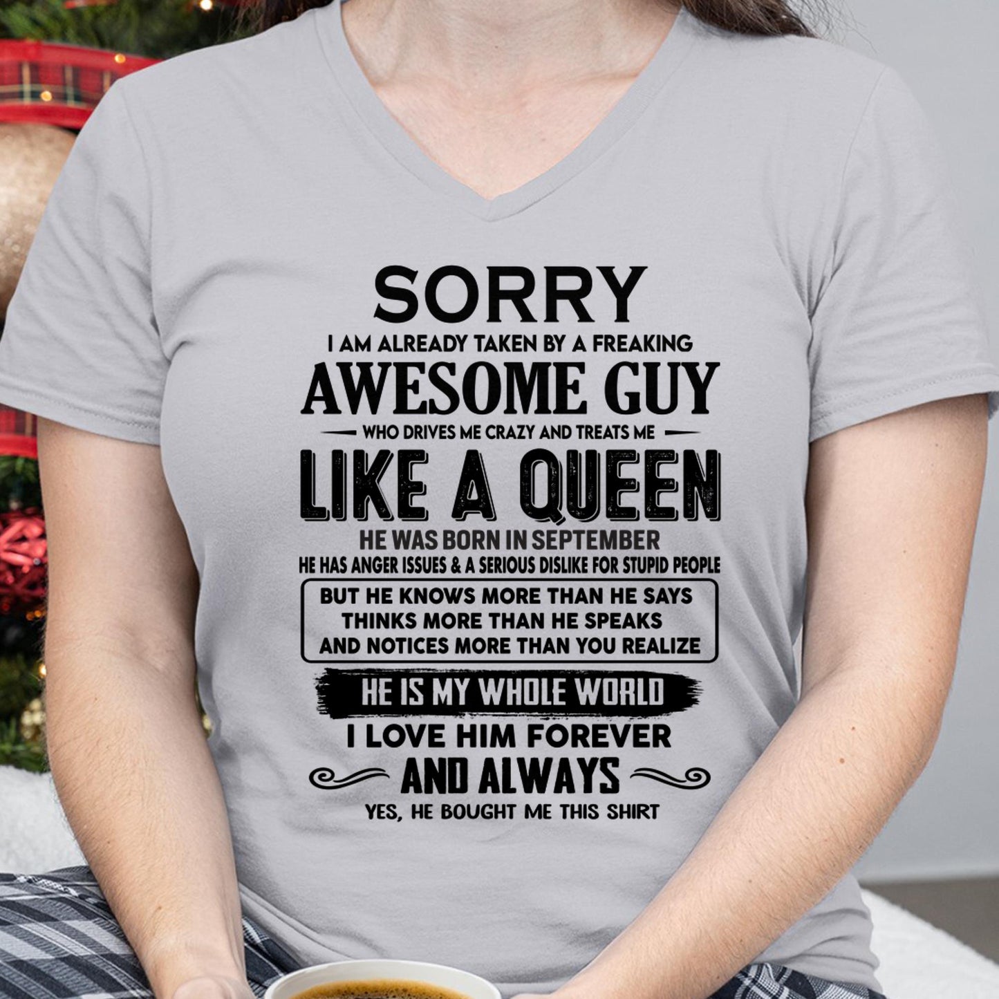 September - Sorry I am already taken by a freaking awesome guy - Gift for Wife From Husband - Ebil09 (SKU-SRG-09)