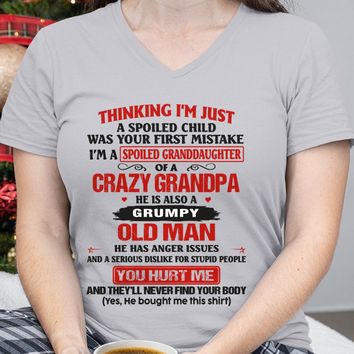 Spoiled Granddaughter of a Crazy Grandpa Shirt – Birthday Gift from Grandpa / Man - EBIL00 (SKU12-200-00)