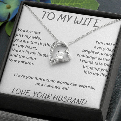 TO MY WIFE "I LOVE YOU MORE THAN WORDS CAN EXPRESS" - GIFT FROM HUSBAND - Forever Love Necklace