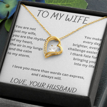 TO MY WIFE "I LOVE YOU MORE THAN WORDS CAN EXPRESS" - GIFT FROM HUSBAND - Forever Love Necklace